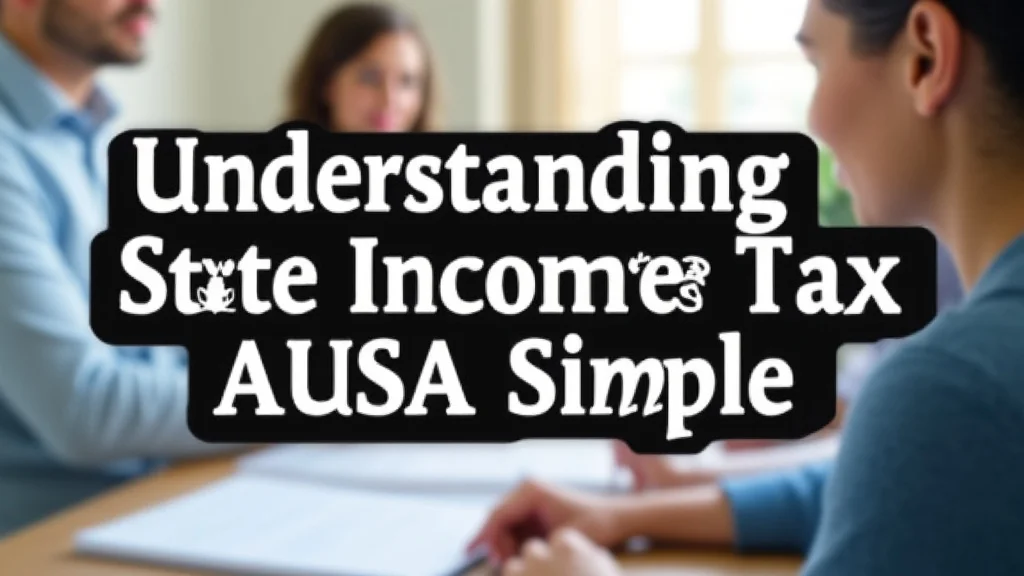 This image shows a colorful infographic summarizing Understanding State Income Tax USA Made Simple.